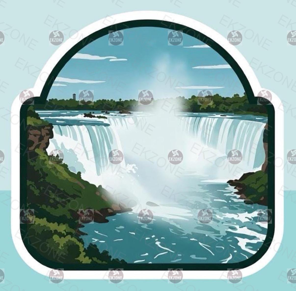 Niagara Falls Sticker | Travel Souvenir Decal | Waterfall Landscape Art | Canadian American Border Vinyl | Vacation Gift | Iconic Landmark
