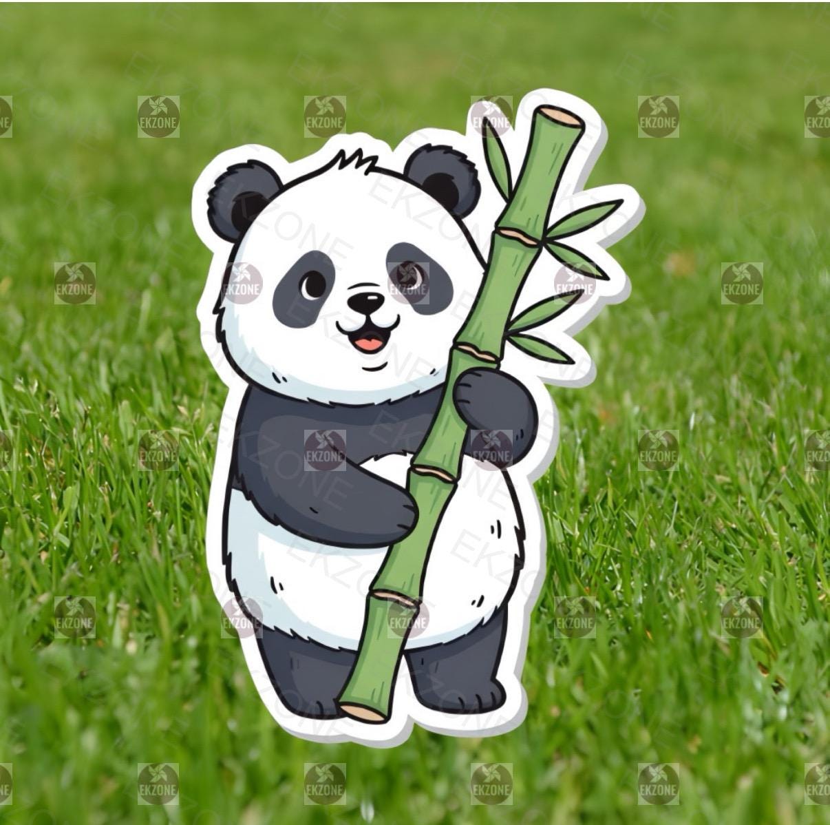 Cute Panda Sticker | Adorable Bamboo Bear Decal | Kawaii Animal Art | Panda Lover Vinyl | Wholesome Nature Gift | Panda Bear Laptop Sticker