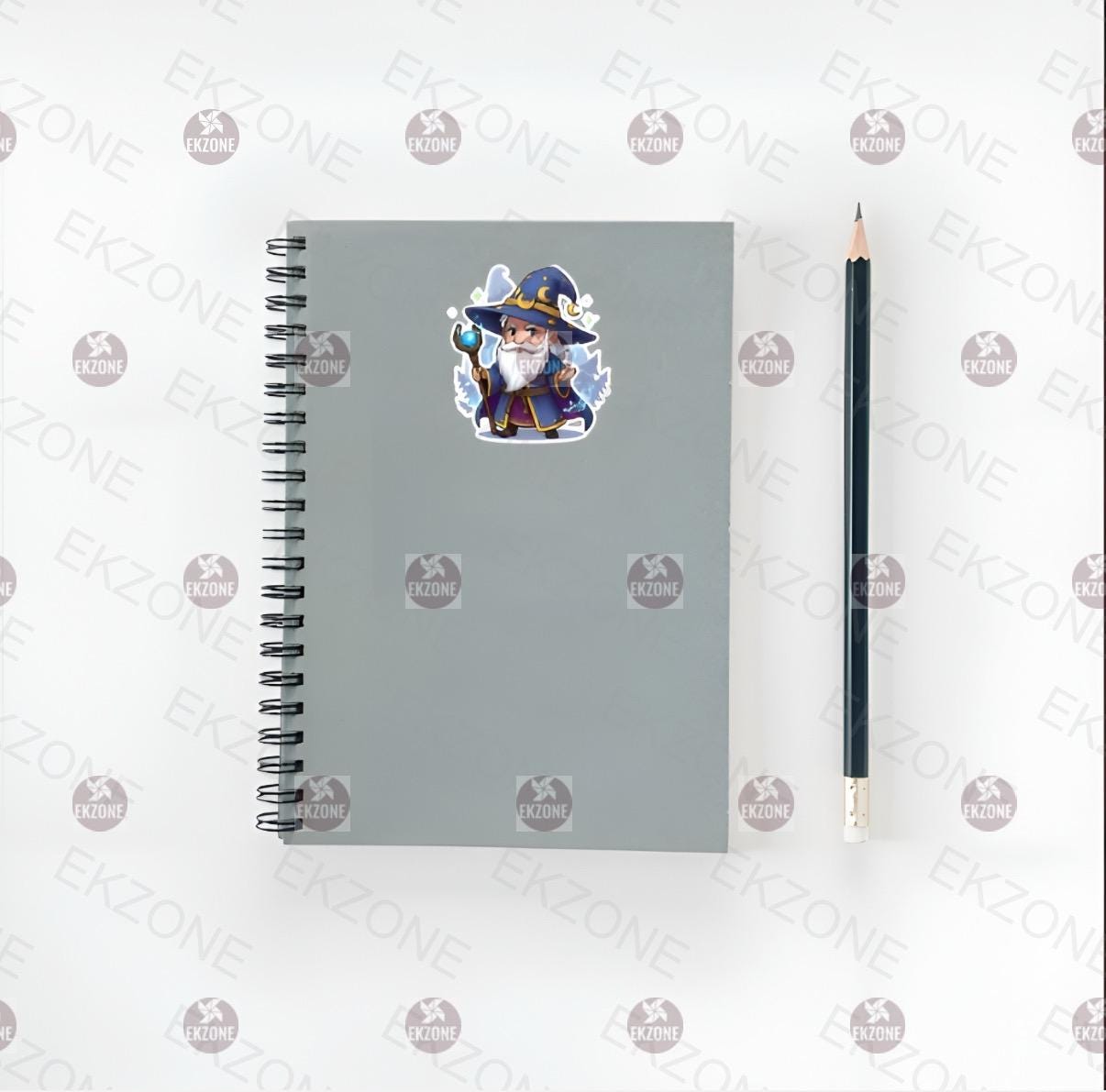 Cute Wizard Sticker | Fantasy Magical Decal | D&D Sorcerer Art | RPG Gamer Vinyl | Cute Wizard Gift | Chibi Wizard Laptop Sticker