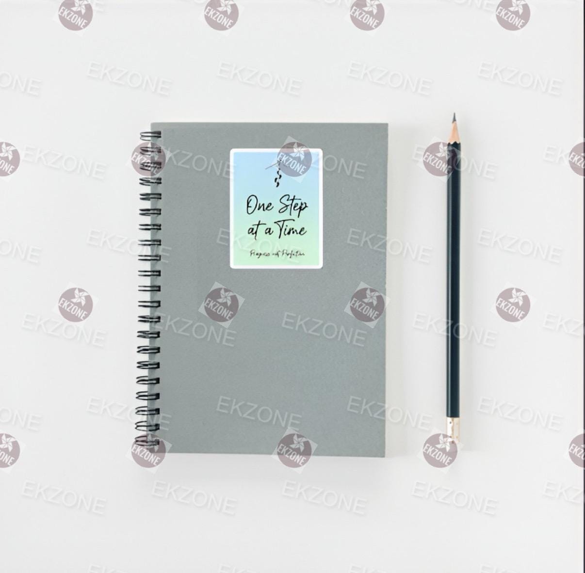 Transparent One Step at a Time Sticker | Motivational Quote Decal | Progress Not Perfection Vinyl | Mental Health Art | Hiking Hiker Gift