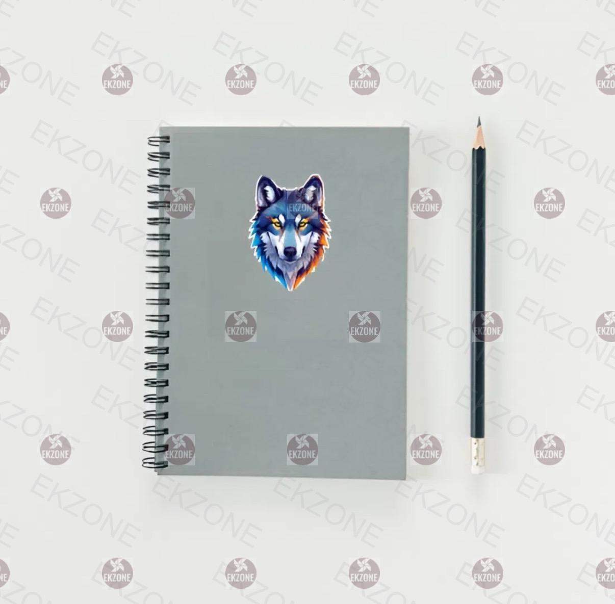 Geometric Wolf Head Sticker | Vibrant Animal Decal | Colorful Pop Art | Low Poly Wolf Vinyl | Modern Wildlife Gift | Bold Aesthetic Laptop