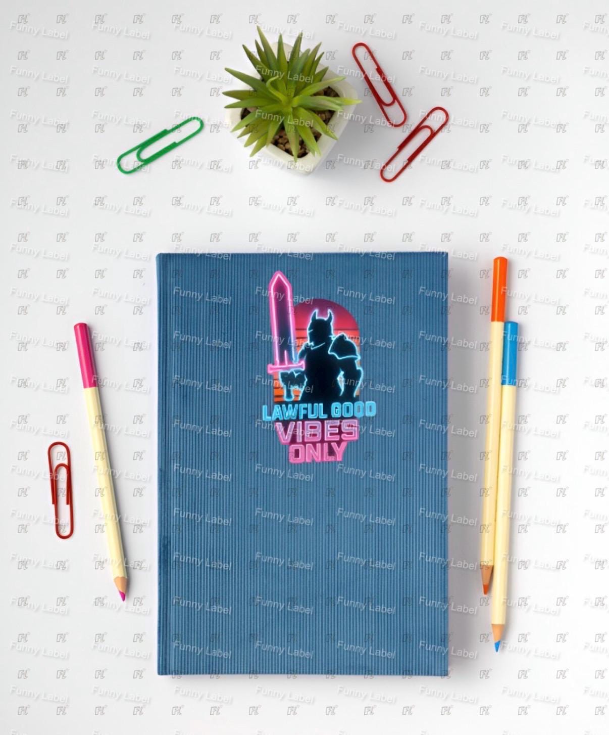 DND Paladin Sticker - Lawful Good Vibes Only - Funny RPG Gift - Synthwave Aesthetic Decal - Dungeon Master Gift - Neon Knight Art