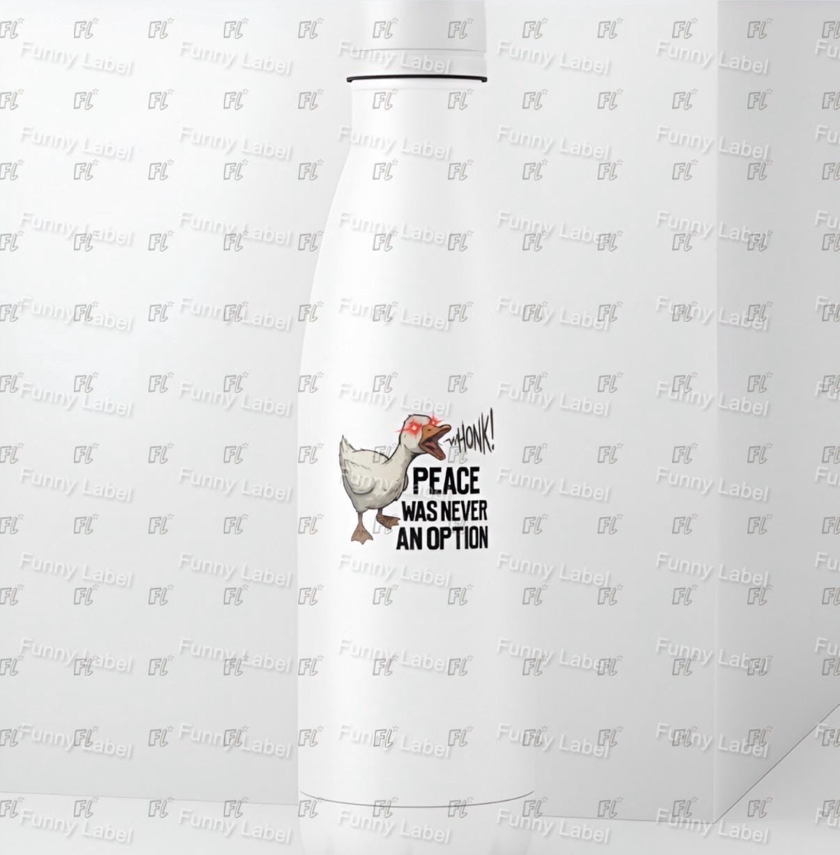 Funny Goose Sticker - Peace Was Never An Option - Chaotic Meme Decal - Gamer Laptop Sticker - Honk Goose Gift - Waterproof Vinyl