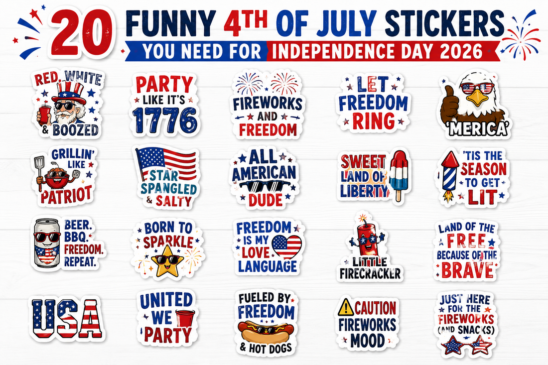 Funny 4th of July Stickers for Independence Day 2026
