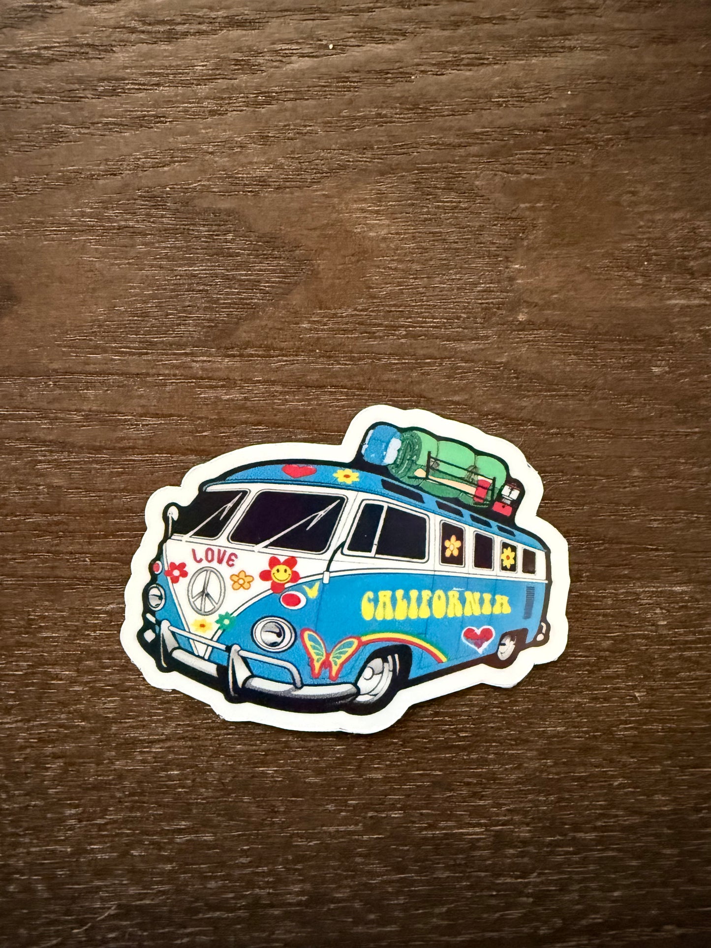 VW Bus Sticker Pack (Set of 5) - Van Life Hippie Decals - Retro Road Trip Boho Stickers for Laptop, Cooler, Bottle -Hand Made-Waterproof Stickers