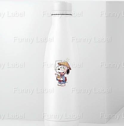 Kawaii Snoopy Ramen Sticker | Peanuts Dog in Kimono and Conical Hat | Vinyl Decal Gift for Foodies