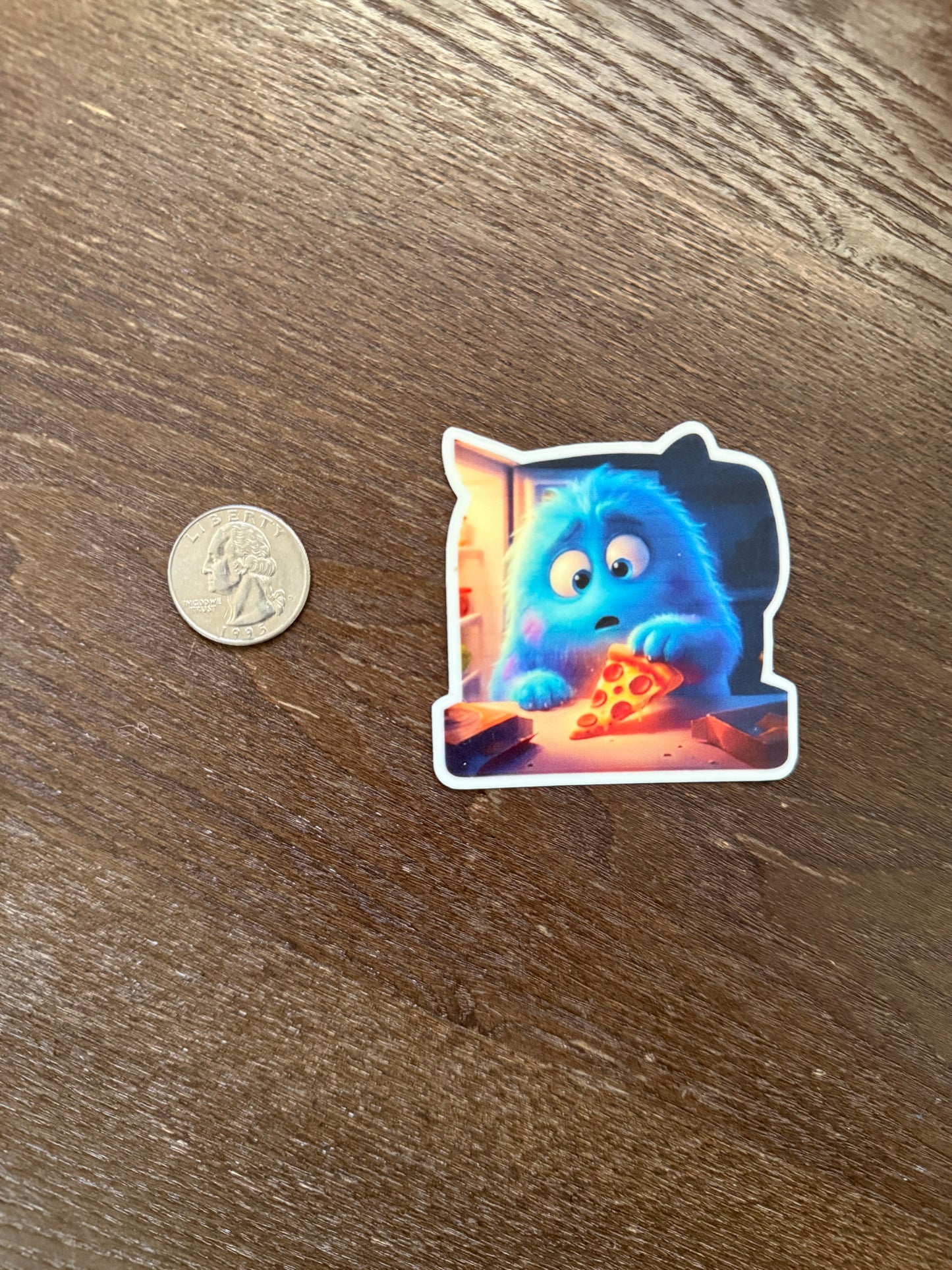 Midnight Snack Glow-in-the-Dark Pizza Monster Sticker