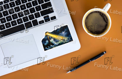 Guiding Light Glow-in-the-Dark Stormy Lighthouse Sticker