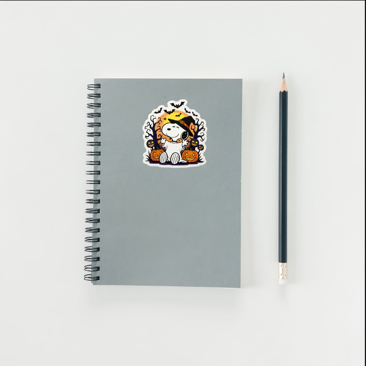 Snoopy Halloween Ghost Sticker | Peanuts Witch Hat Decal | Cute Pumpkin Art | Spooky Season Vinyl | Fall Decor Gift | Nostalgic Cartoon Bat