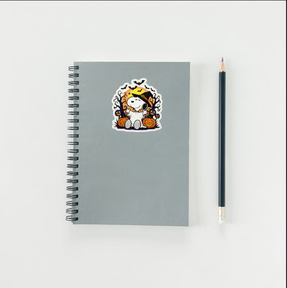 Snoopy Halloween Ghost Sticker | Peanuts Witch Hat Decal | Cute Pumpkin Art | Spooky Season Vinyl | Fall Decor Gift | Nostalgic Cartoon Bat