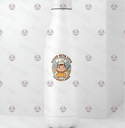 Baked with Love Baker's Dozen Sticker | Funny Baker Decal | Cute Foodie Art | Kitchen Decor Vinyl | Bread Lover Gift | Chef Laptop Sticker