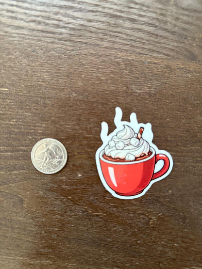 Hot Chocolate Sticker | Cozy Winter Drink Decal | Marshmallow Cocoa Art | Festive Holiday Vinyl | Hot Cocoa Lover Gift | Christmas Mug