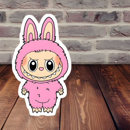 Pink Labubu Sticker | New Colors | Labubu Sticker | Art Toy Vinyl Decal|Waterproof Sticker|Laptop Sticker|Phone Sticker|Water Bottle Sticker