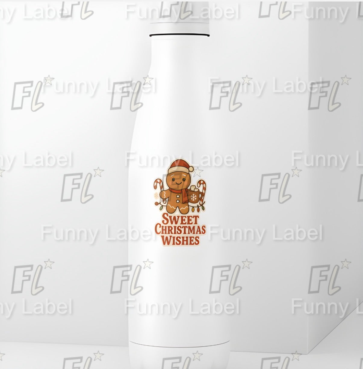 Holographic "Sweet Christmas Wishes" Gingerbread Sticker