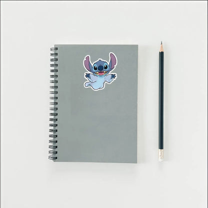Glow in the Dark Stitch Ghost Sticker | Lilo & Stitch Halloween Decal | Cute Spooky Alien Art | Disney Fan Vinyl | UV Reactive Haunted Gift