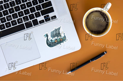 Spectral Longship Glow-in-the-Dark Viking Ghost Ship Sticker