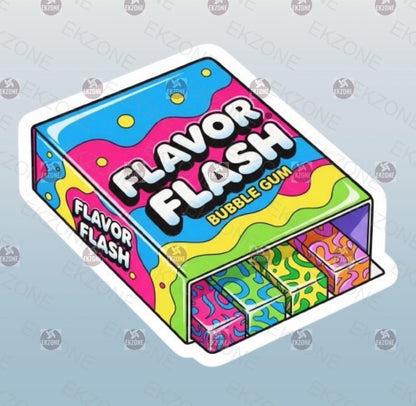Flavor Flash Bubble Gum Sticker | Retro 90s Candy Decal | Psychedelic Pop Art | Groovy Nostalgia Vinyl | Candy Lover Gift | Fun Aesthetic