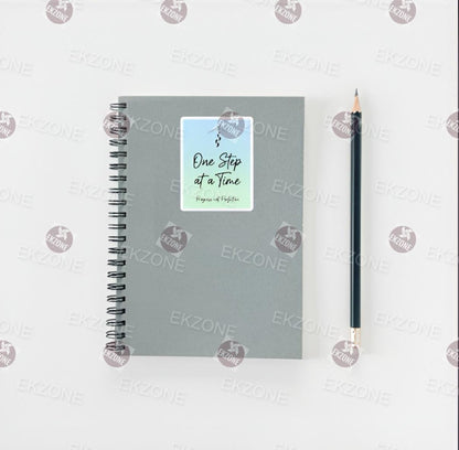 Transparent One Step at a Time Sticker | Motivational Quote Decal | Progress Not Perfection Vinyl | Mental Health Art | Hiking Hiker Gift