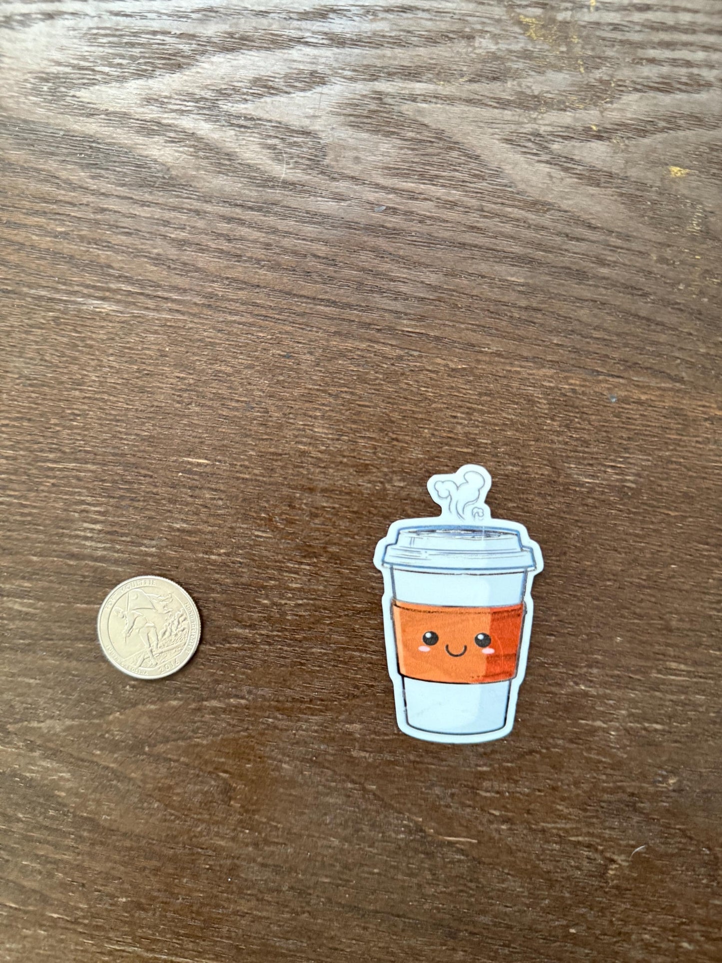 Cute Hot Coffee Sticker | Kawaii Take Out Cup Decal | Caffeine Lover Art | Morning Routine Vinyl | Coffee Enthusiast Gift | Cute Food Laptop