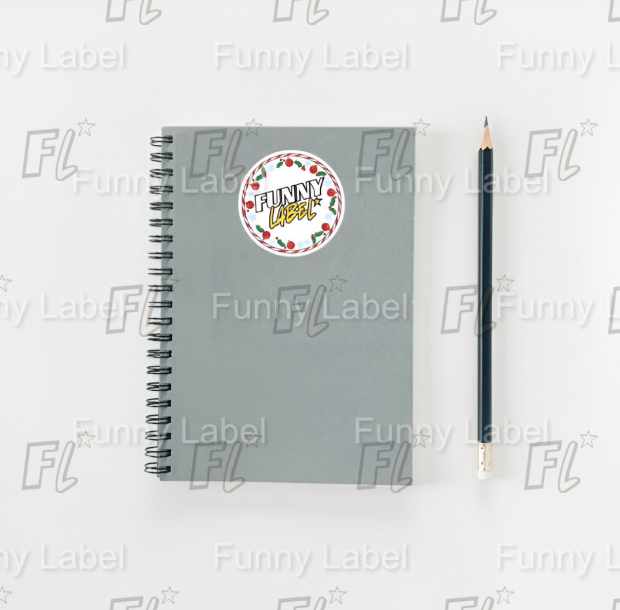 Funny Christmas Label Sticker – Round Holiday Vinyl Die-Cut