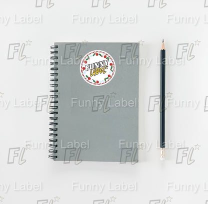 Funny Christmas Label Sticker – Round Holiday Vinyl Die-Cut