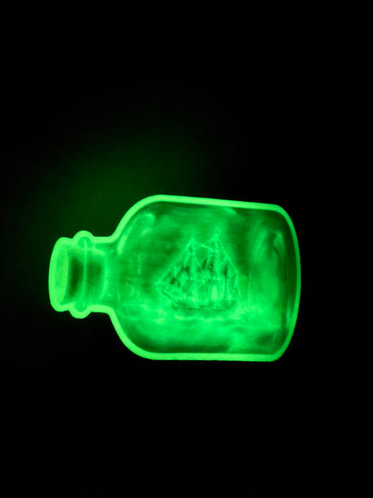 Phantom Seas Glow-in-the-Dark Ghost Ship in a Bottle Sticker