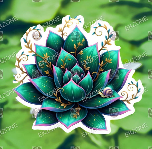 Glow in Dark Magical Lily Sticker | Enchanted Flower Decal | Mystical Lotus Art | Luminous Botanical Vinyl | UV Reactive Plant Gift