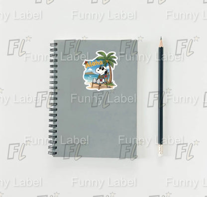 Snoopy Aloha Sticker - Hawaiian Vacation Peanuts Decal