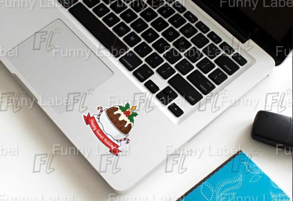Christmas Pudding Sticker | Happy Sweet Holiday! Decal | Figgy Pudding Foodie Gift