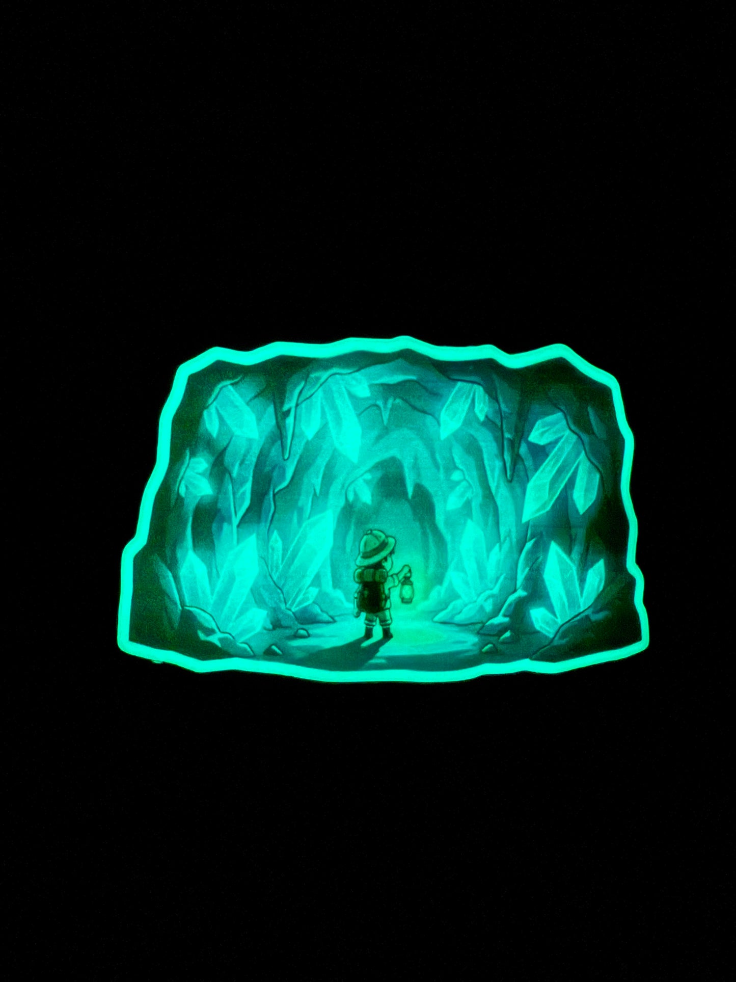 Crystal Cave Explorer Glow-in-the-Dark Adventure Sticker