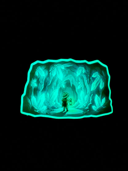 Crystal Cave Explorer Glow-in-the-Dark Adventure Sticker