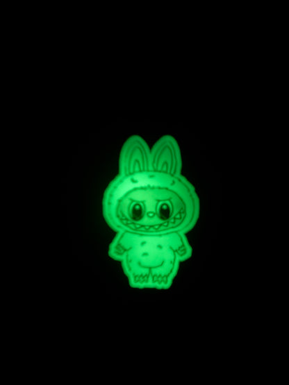 Glow in Dark Cute Monster Labubu Sticker | Creepy Cute Bubu Decal | Spooky Adorable Vinyl | Halloween Monster Art | UV Reactive Bubu Sticker