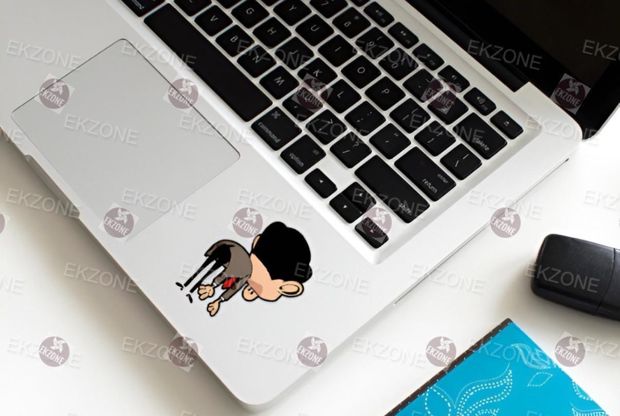 Funny Mr. Bean Sticker | Awkward Pose Decal | Classic British Humor Art | Nostalgic TV Show Gift | Comedic Laptop Sticker