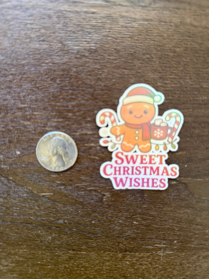 Holographic "Sweet Christmas Wishes" Gingerbread Sticker