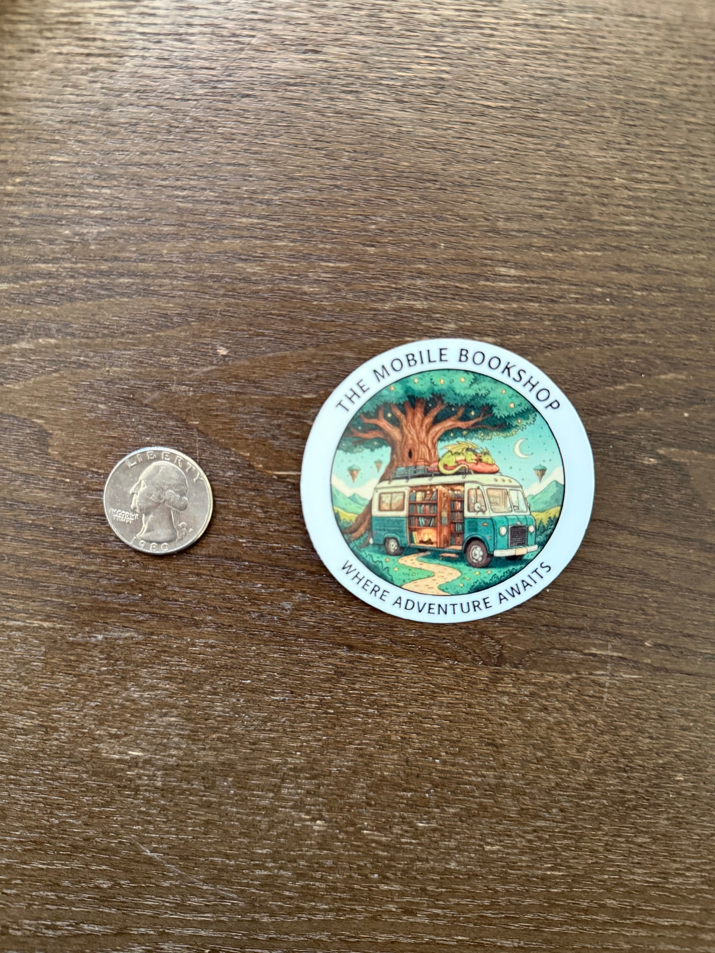 The Mobile Bookshop Sticker - Fantasy Van Life Edition