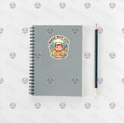 Baked with Love Baker's Dozen Sticker | Funny Baker Decal | Cute Foodie Art | Kitchen Decor Vinyl | Bread Lover Gift | Chef Laptop Sticker