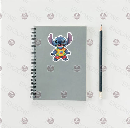 Stitch Hawaiian Outfit Sticker | Lilo & Stitch Disney Decal | Tropical Aloha Art | Cute Alien Vinyl | Summer Beach Fan Gift | Laptop Decal
