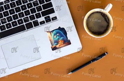 Midnight Snack Glow-in-the-Dark Pizza Monster Sticker