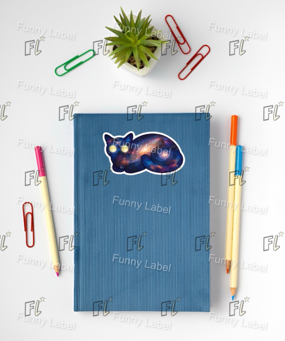 Cosmic Kitty Glow-in-the-Dark Galaxy Sticker
