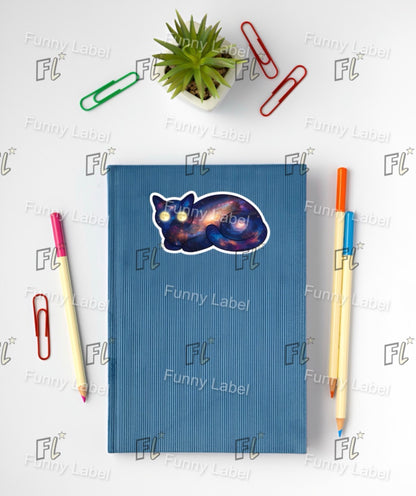 Cosmic Kitty Glow-in-the-Dark Galaxy Sticker