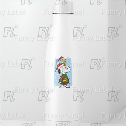 Snoopy & Woodstock Ugly Christmas Sweater Sticker | Peanuts Holiday Decal | Santa Hat Vinyl