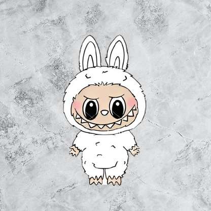 Glow in Dark Cute Monster Labubu Sticker | Creepy Cute Bubu Decal | Spooky Adorable Vinyl | Halloween Monster Art | UV Reactive Bubu Sticker