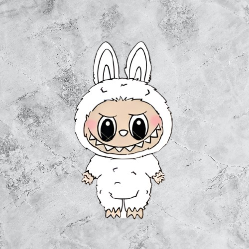 Glow in Dark Cute Monster Labubu Sticker | Creepy Cute Bubu Decal | Spooky Adorable Vinyl | Halloween Monster Art | UV Reactive Bubu Sticker