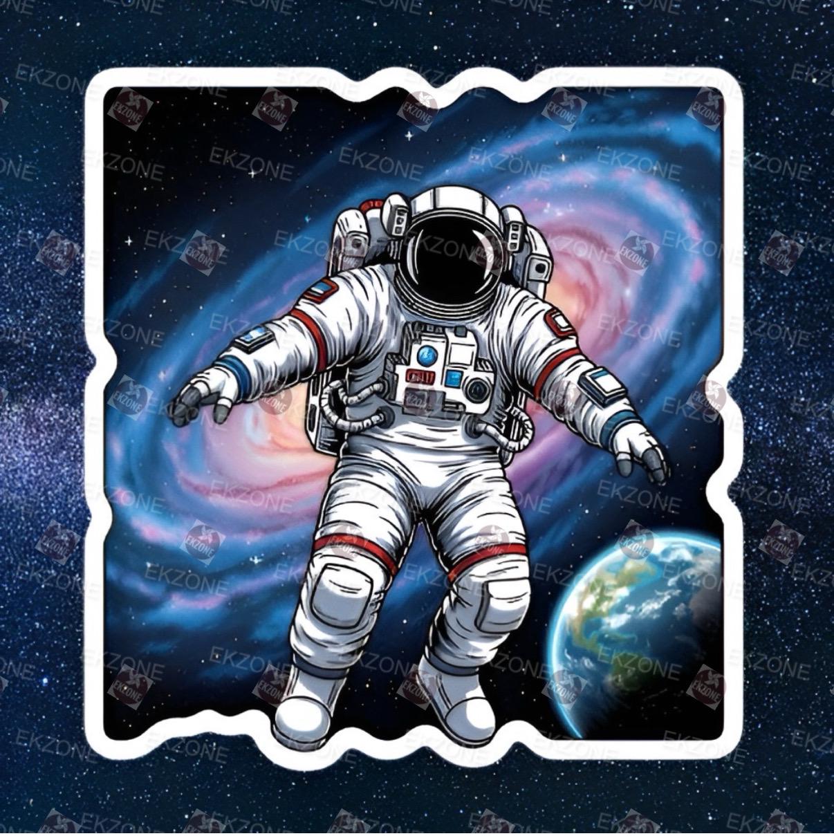 Astronaut Spaceman Sticker | Galaxy Nebula Decal | Sci-Fi Space Travel Art | Cosmic Exploration Vinyl | Astronomer Gift | Future Laptop