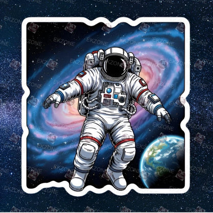 Astronaut Spaceman Sticker | Galaxy Nebula Decal | Sci-Fi Space Travel Art | Cosmic Exploration Vinyl | Astronomer Gift | Future Laptop