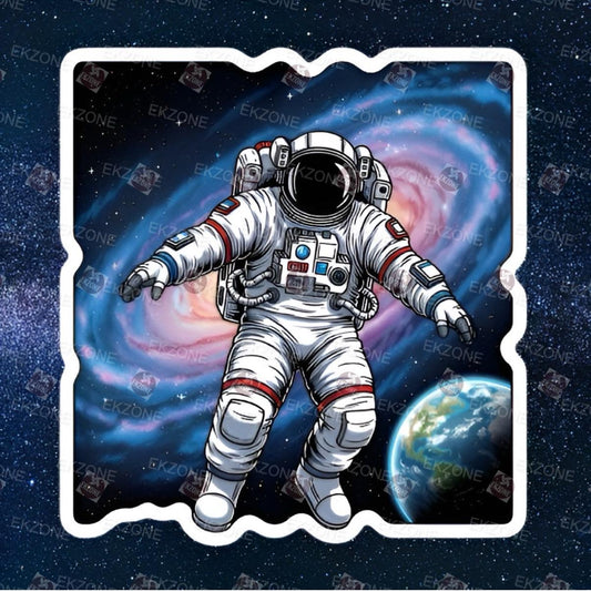 Astronaut Spaceman Sticker | Galaxy Nebula Decal | Sci-Fi Space Travel Art | Cosmic Exploration Vinyl | Astronomer Gift | Future Laptop