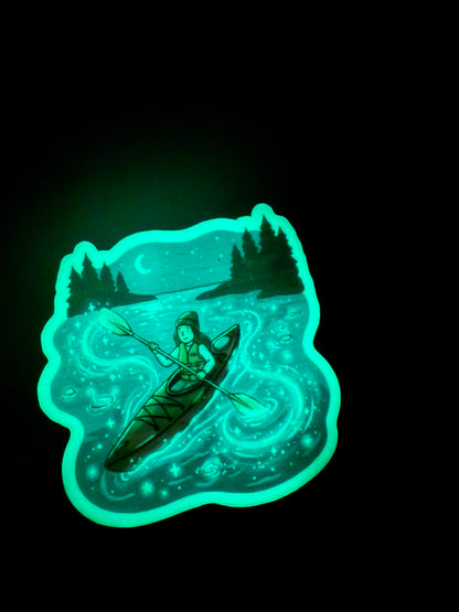 Midnight Paddle Glow-in-the-Dark Magical Kayak Sticker