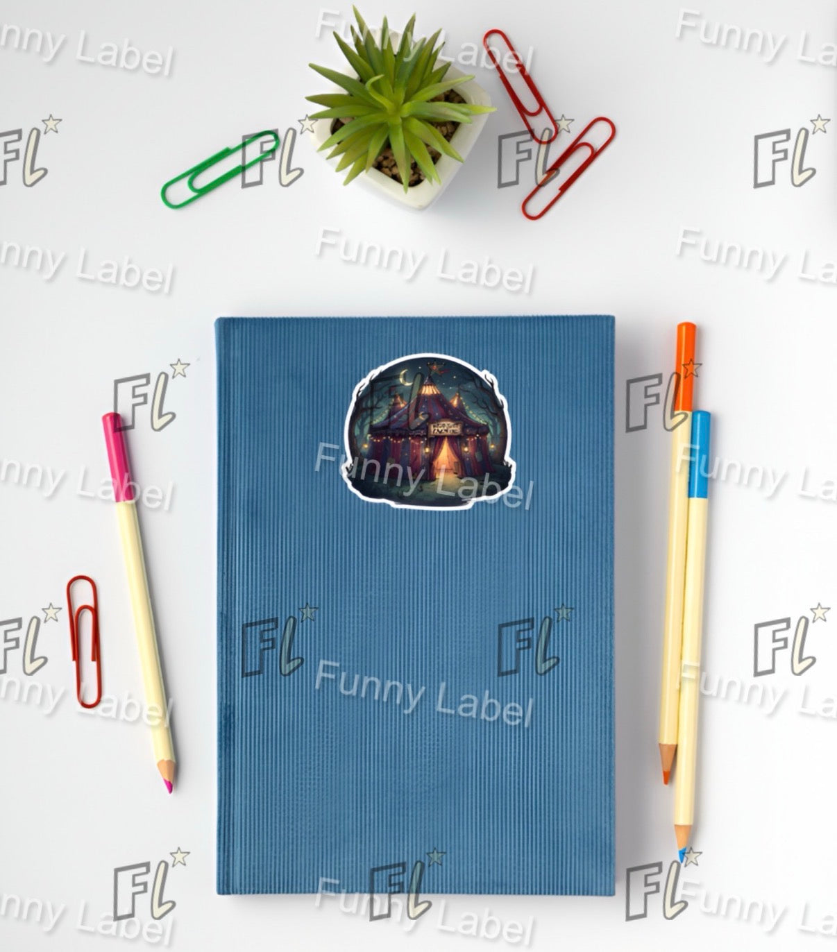 Midnight Carnival Glow-in-the-Dark Vintage Circus Sticker
