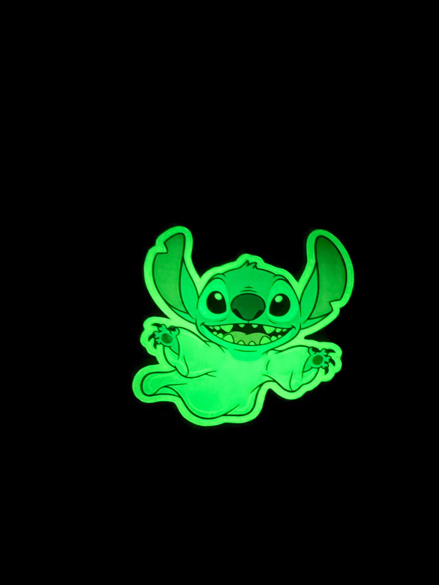 Glow in the Dark Stitch Ghost Sticker | Lilo & Stitch Halloween Decal | Cute Spooky Alien Art | Disney Fan Vinyl | UV Reactive Haunted Gift