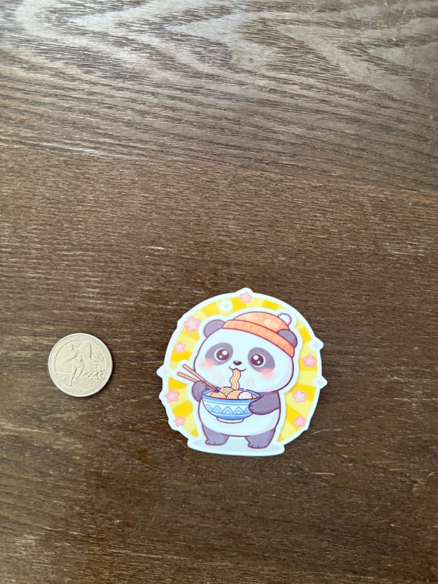 Cute Panda Eating Ramen Sticker | Kawaii Noodle Bowl Decal | Cozy Foodie Art | Panda Lover Vinyl | Anime Aesthetic Laptop | Asian Food Gift